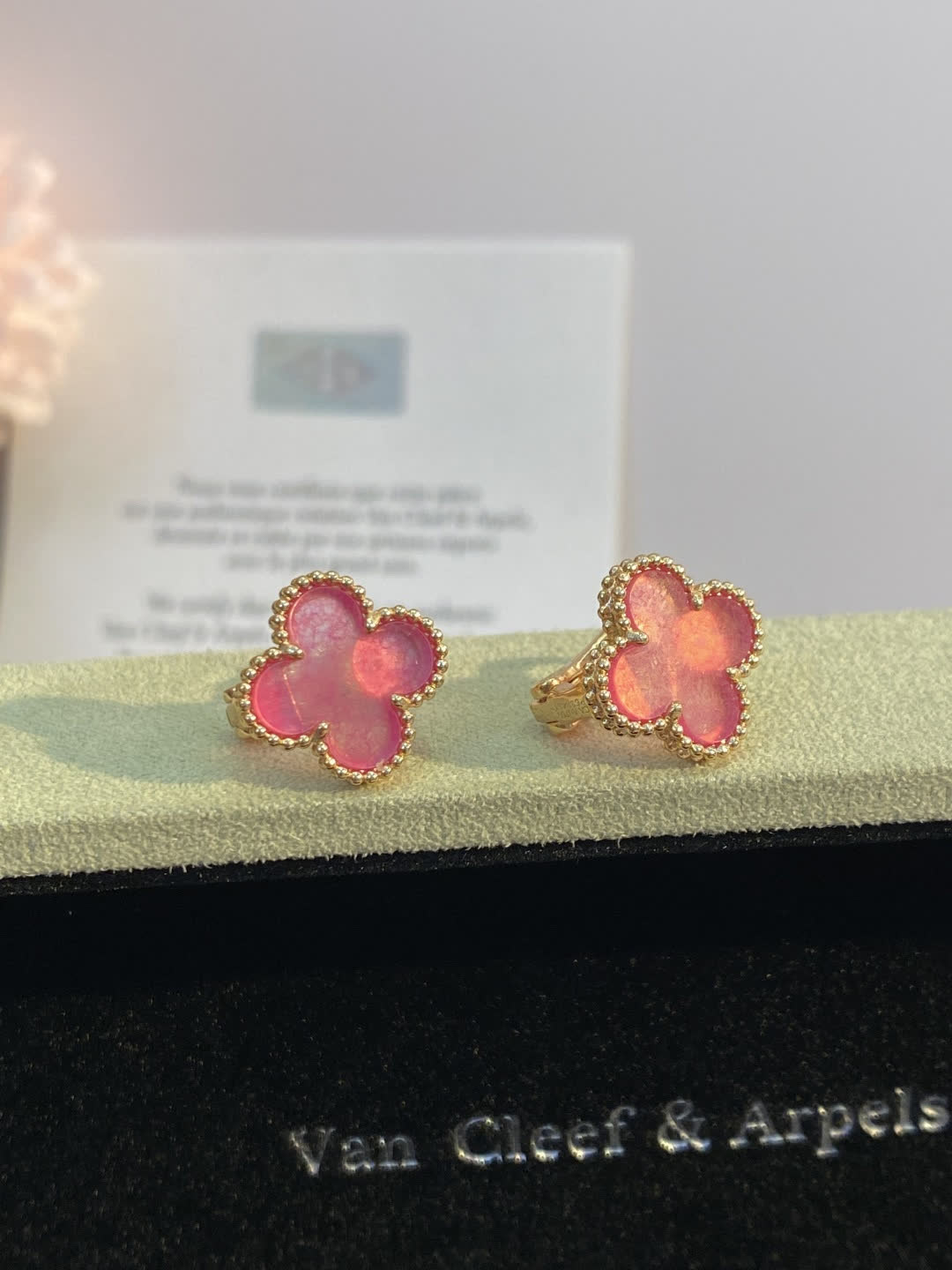 Van Cleef & Arpels Alhambra Pink Earrings